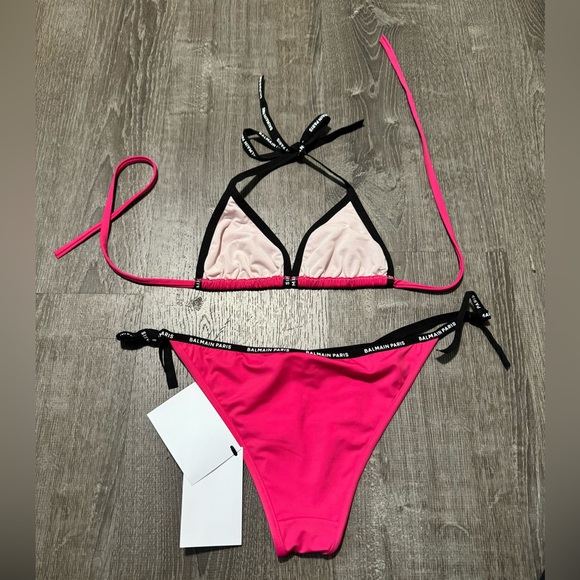 BALMAIN***Dark Pink String Bikini Set***US 4 + 12****$420 CURRENT FULL PRICE - Picture 7 of 9